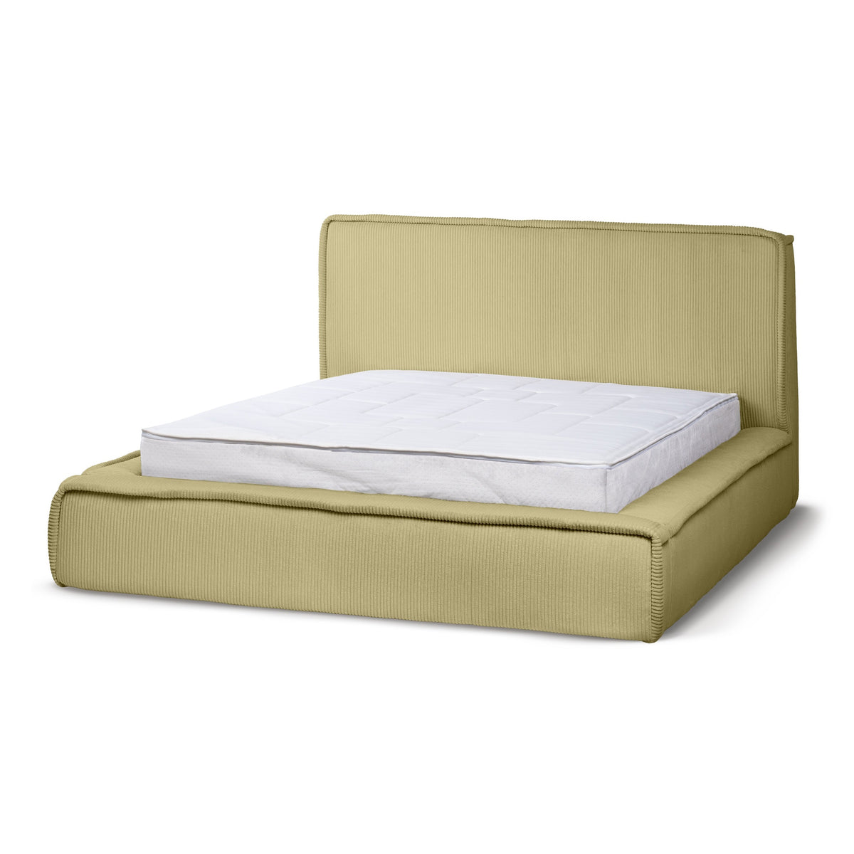 Gryby Upholstered Ottoman Bed with Storage, Classic Style – Olive (POSO 44), 200