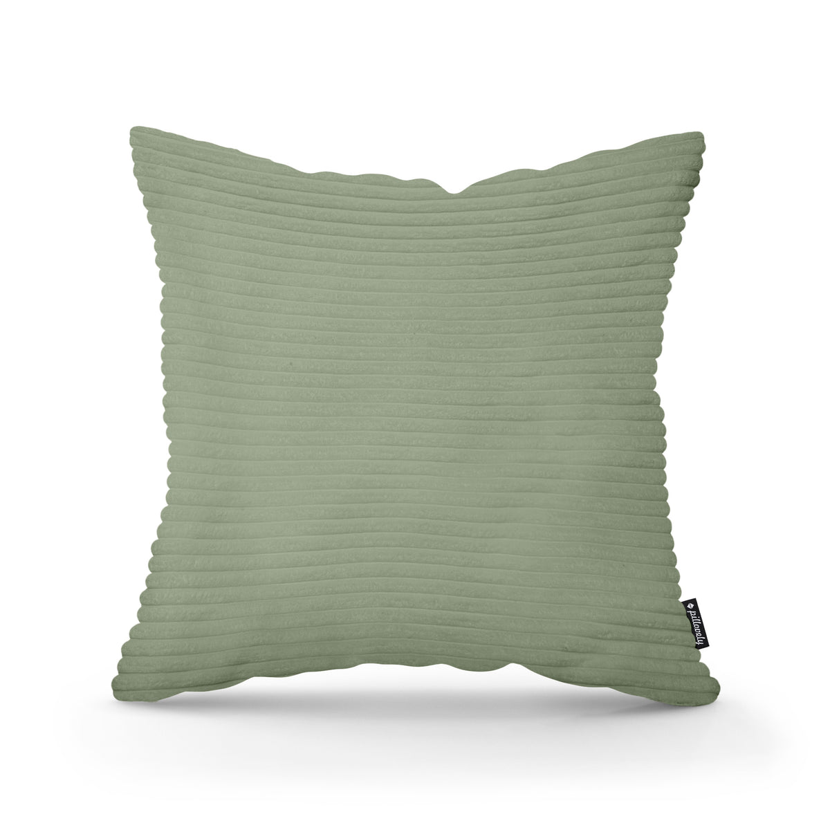 Wide Corduroy Decorative Cushion 45x45 cm, Scandinavian and Boho Style – Gray-Green (POSO 47)
