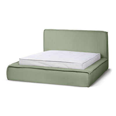 Gryby Upholstered Ottoman Bed with Storage, Classic Style – Gray-Green (POSO 47), 200