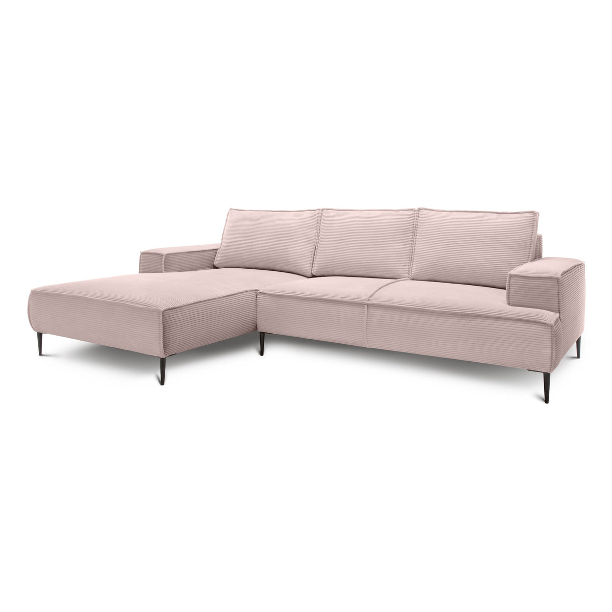 May 3 Seater Corner Sofa 275 cm, Modern Classic Style – Dusty Pink (POSO 52), Left-hand-side