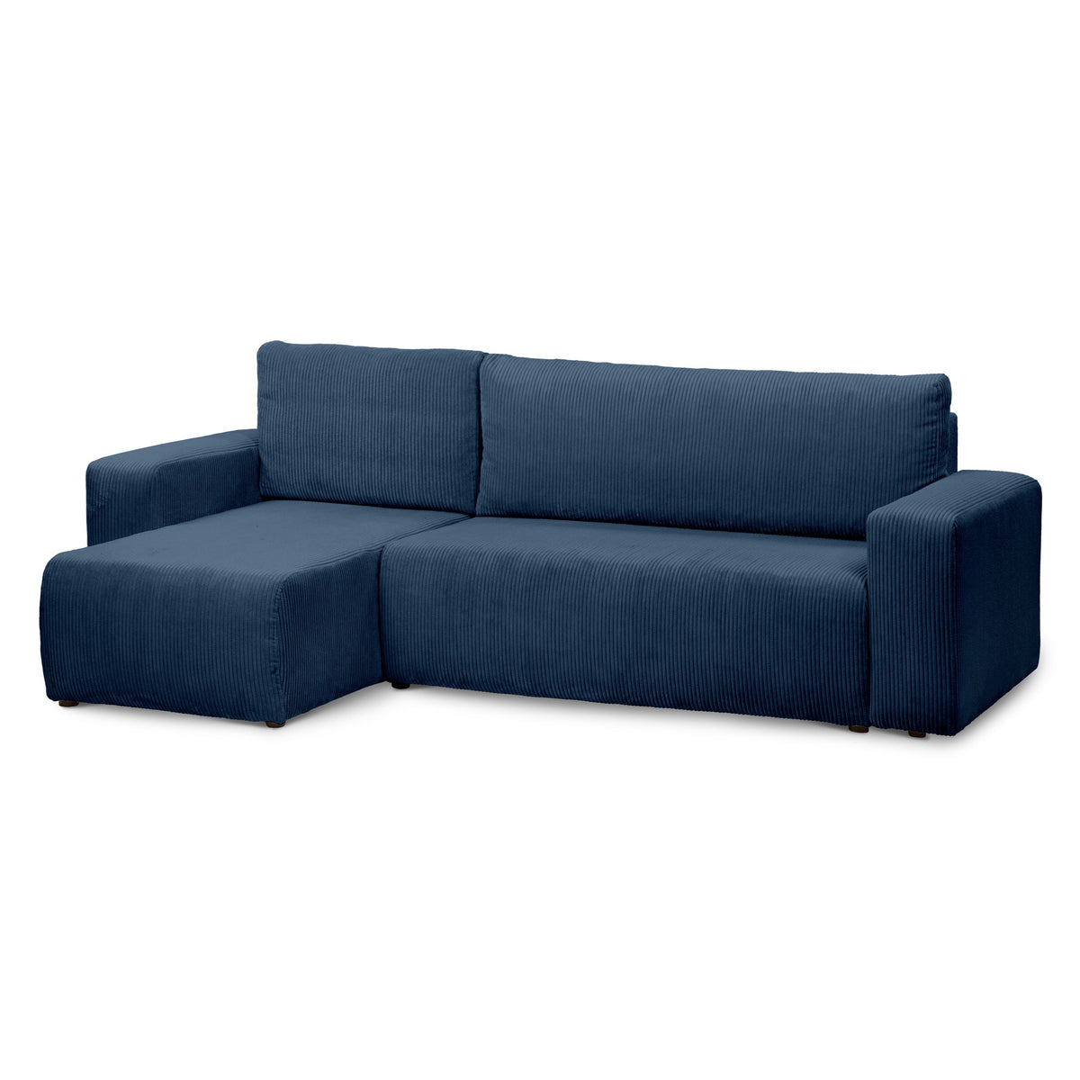 Kingi 3 Seater Reversible Corner Sofa Bed 200x142–154, Loft Style – Navy Blue Graphite (POSO 05), Universal