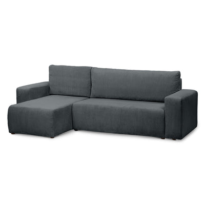 Kingi 3 Seater Reversible Corner Sofa Bed 200x142–154, Loft Style – Graphite Moss (POSO 60), Universal