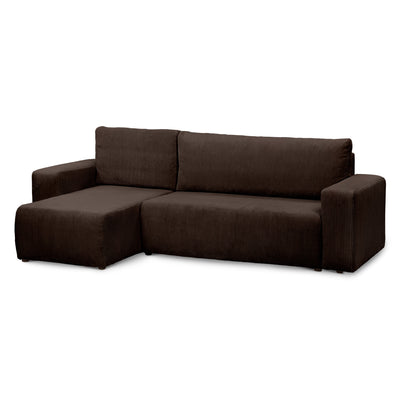 Kingi 3 Seater Reversible Corner Sofa Bed 200x142–154, Loft Style – Dark Walnut (POSO 06), Universal