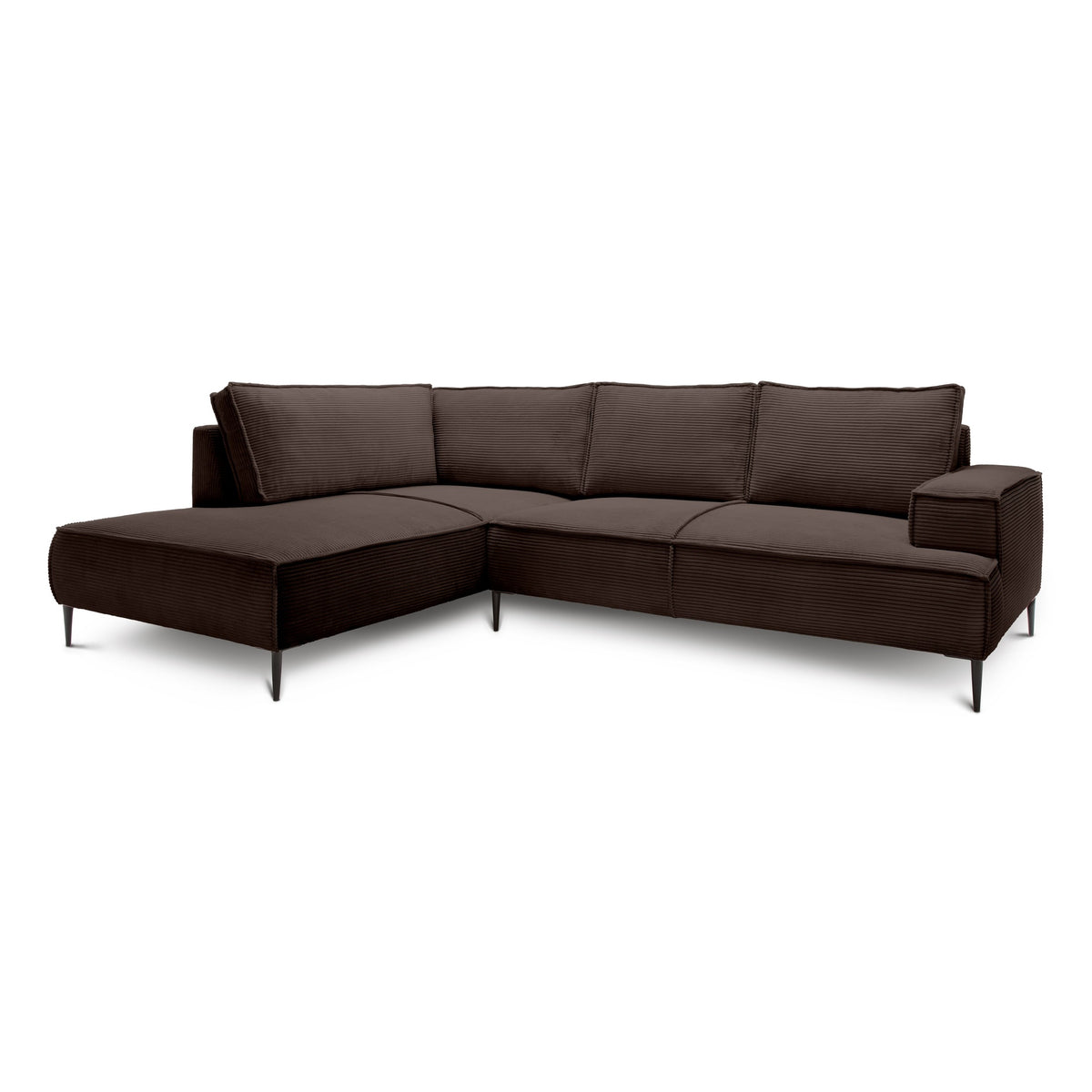 May 4 Seater Corner Sofa 275 cm – Dark Walnut (POSO 06), Left-hand facing
