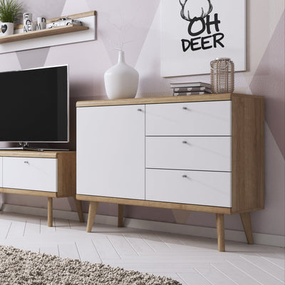 Komoda Lato 107x83 w stylu skandynawskim – w aranżacji wnętrza