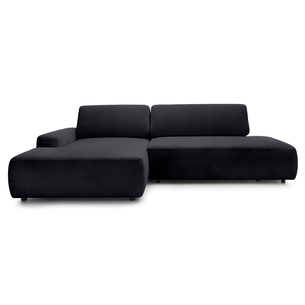 Bamby 4 Seater Corner Sofa Bed 125x210, Japandi Style – Left-hand, Deep Black (RAVEN 16)