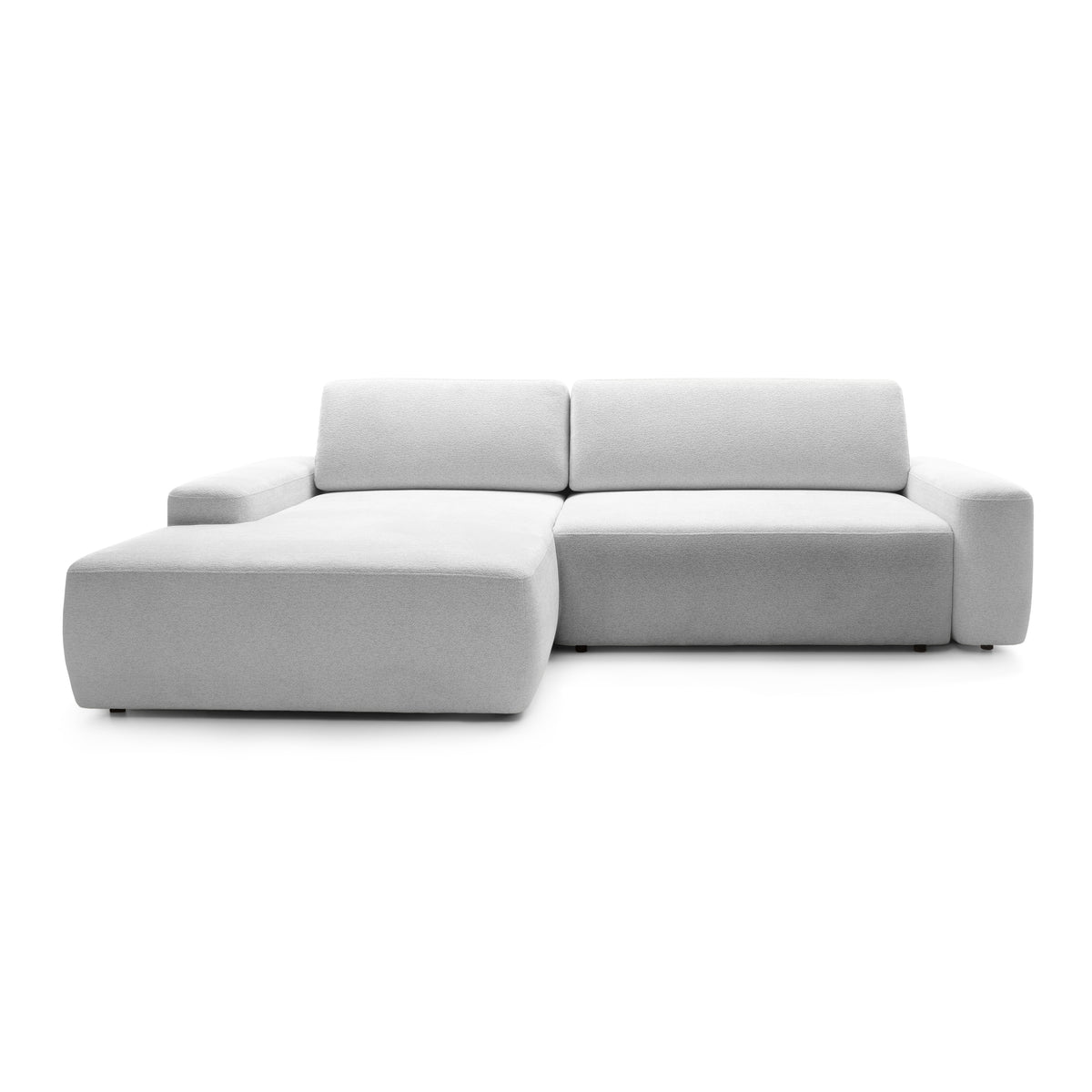 Bamby 3 Seater Corner Sofa Bed 125x210, Modern Style – Left-hand, Morning Dew (RAVEN 21)