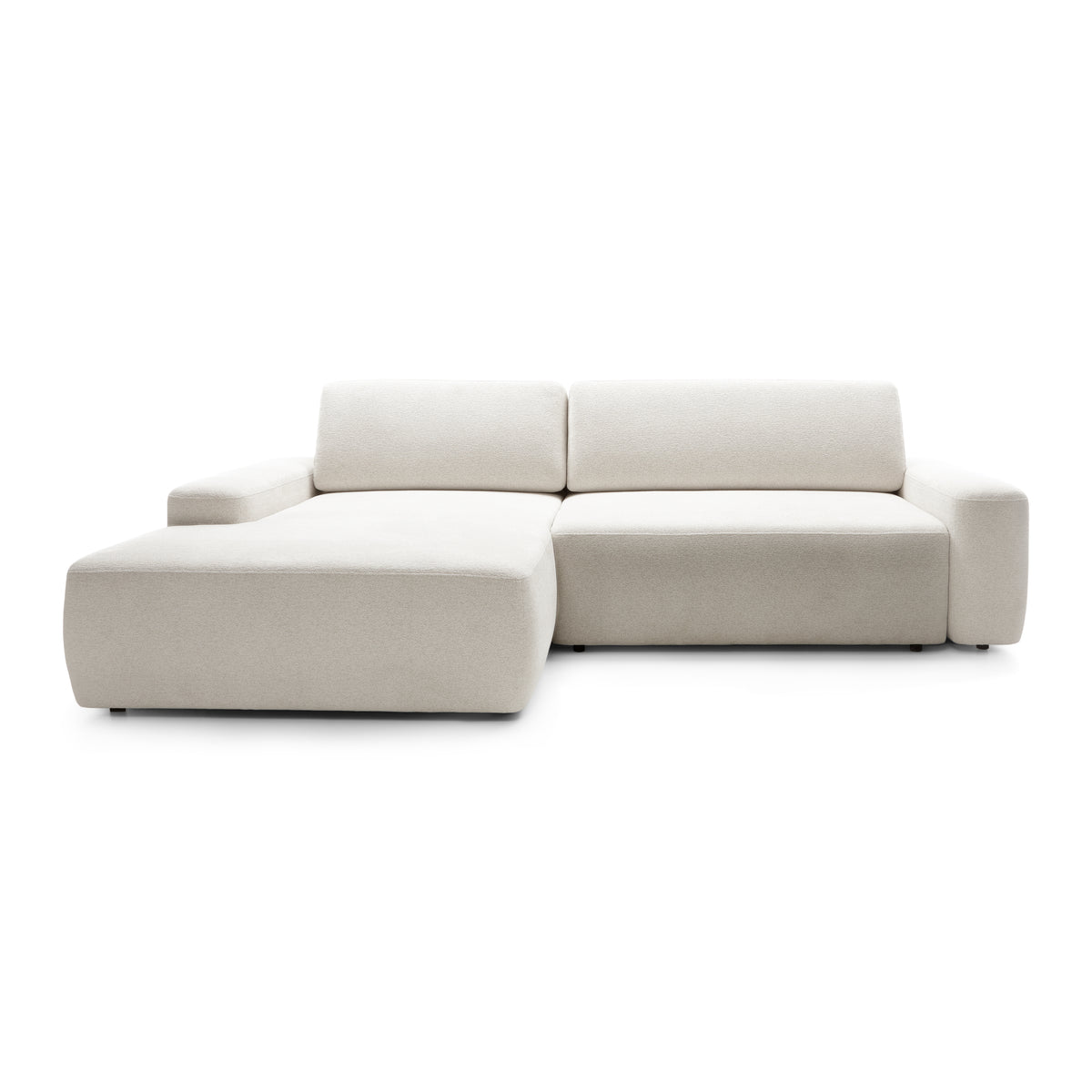 Bamby 3 Seater Corner Sofa Bed 125x210, Modern Style – Left-hand, Linen Glow (RAVEN 24)