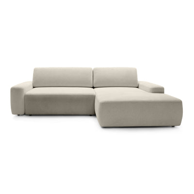 Bamby 3 Seater Corner Sofa Bed 125x210, Modern Style – Right-hand, Sand Silk (RAVEN 28)