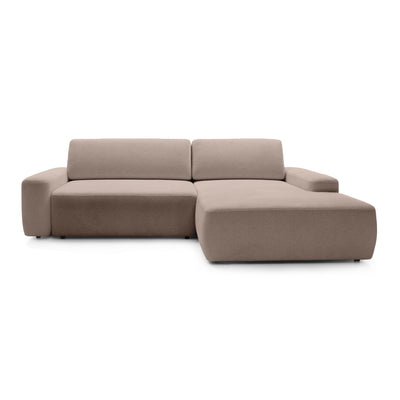 Bamby 3 Seater Corner Sofa Bed 125x210, Modern Style – Right-hand, Caramel Beige (RAVEN 34)