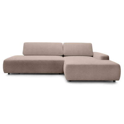 Bamby 4 Seater Corner Sofa Bed 125x210, Japandi Style – Right-hand, Caramel Beige (RAVEN 34)
