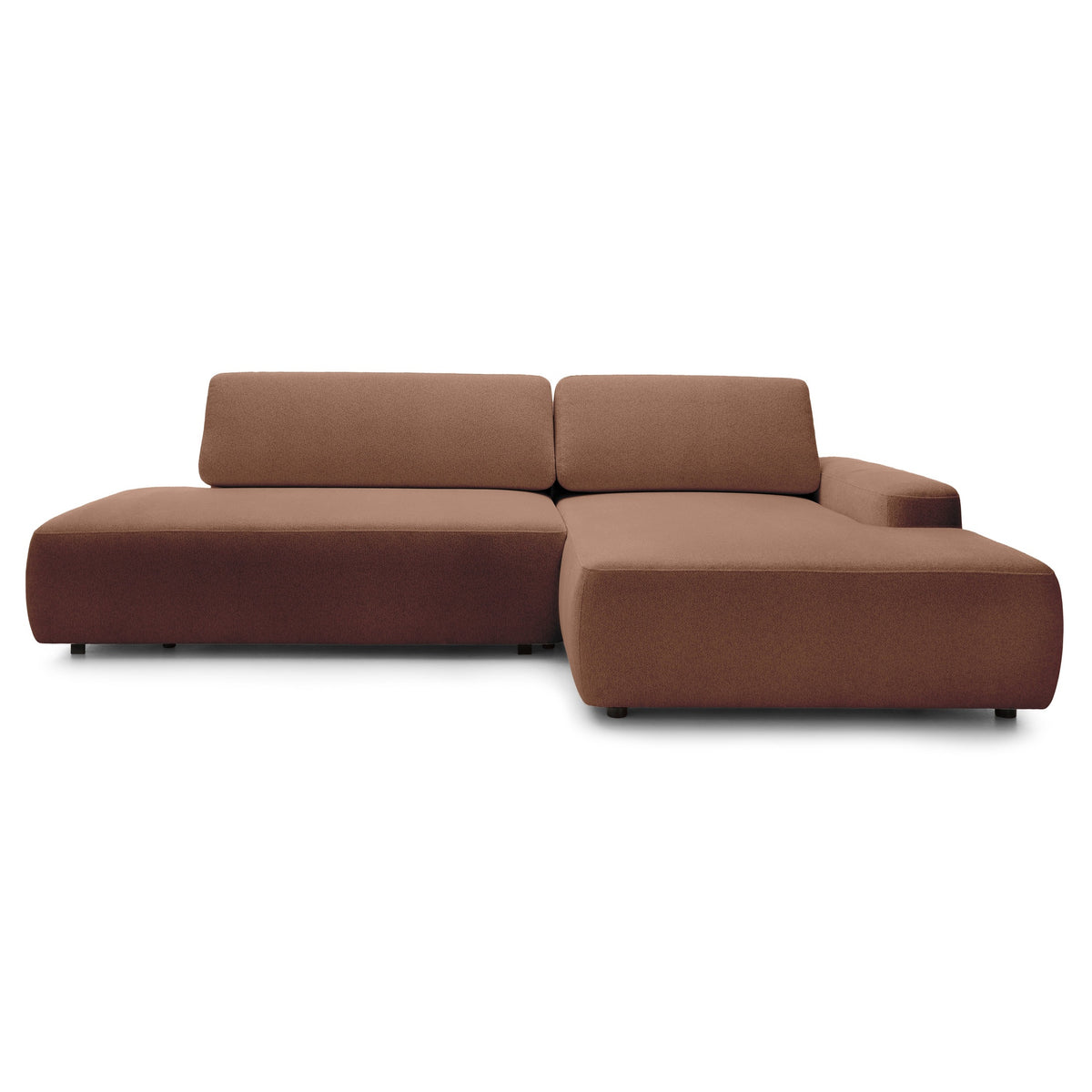 Bamby 4 Seater Corner Sofa Bed 125x210, Japandi Style – Right-hand, Cinnamon Brown (RAVEN 38)