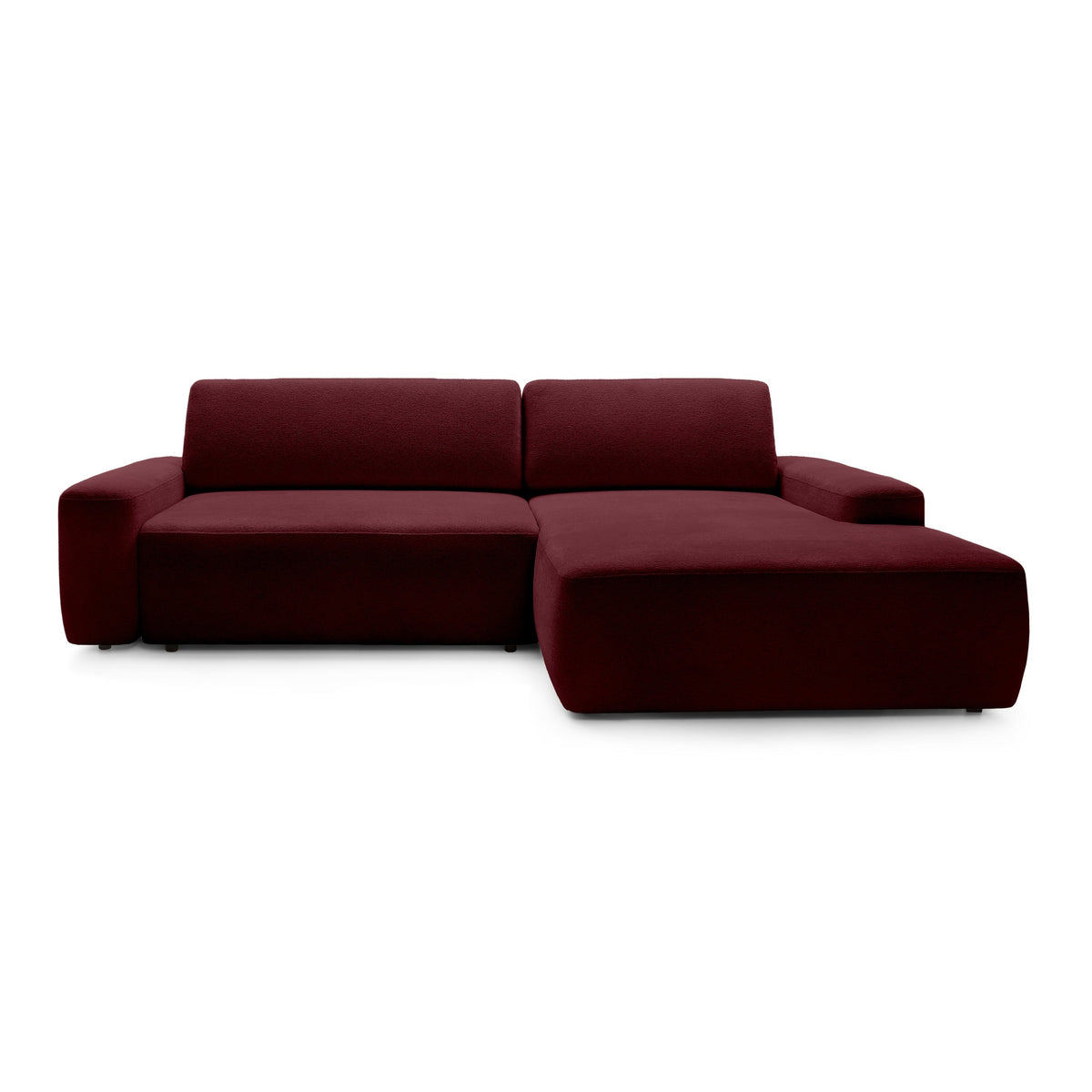 Bamby 3 Seater Corner Sofa Bed 125x210, Modern Style – Right-hand, Red Wine (RAVEN 59)