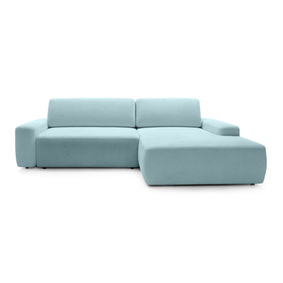 Bamby 3 Seater Corner Sofa Bed 125x210, Modern Style – Right-hand, Porcelain Blue (RAVEN 80)
