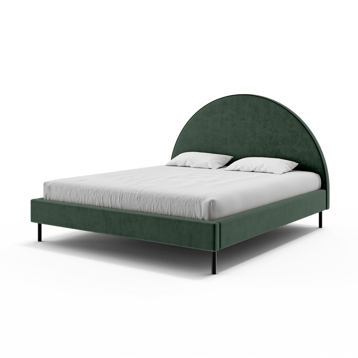 Łóżko tapicerowane Zora z półokrągłym zagłówkiem i pojemnikiem w stylu soft modern w tkaninie SALVADOR – zdjęcie 19