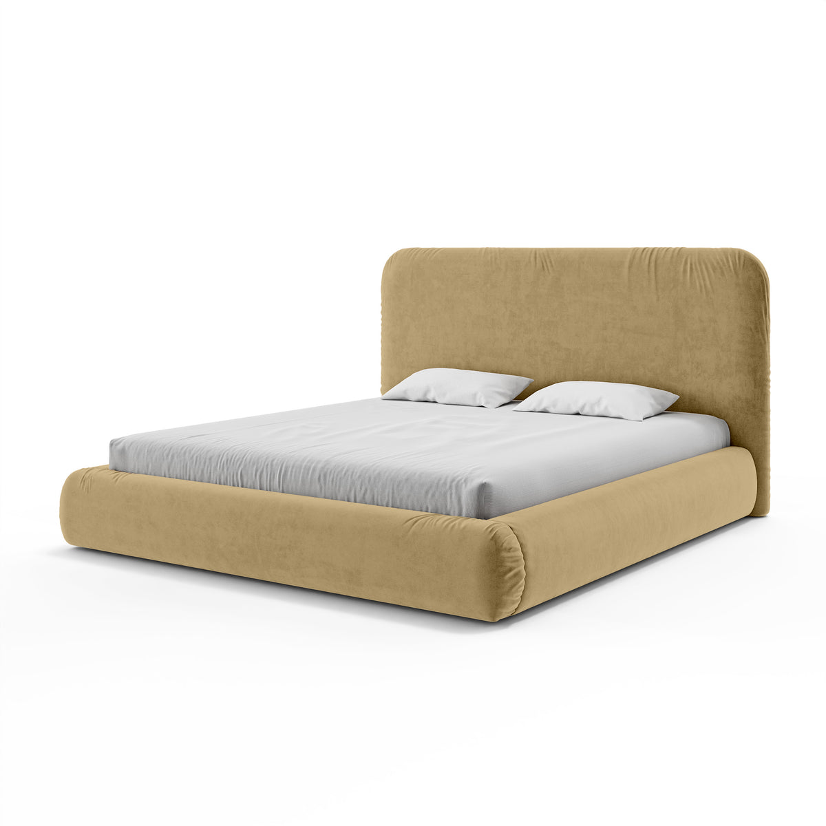 Paries Upholstered Ottoman Bed with Storage, Modern Organic Style – 180x200, Golden Sepia (SALVADOR 08)