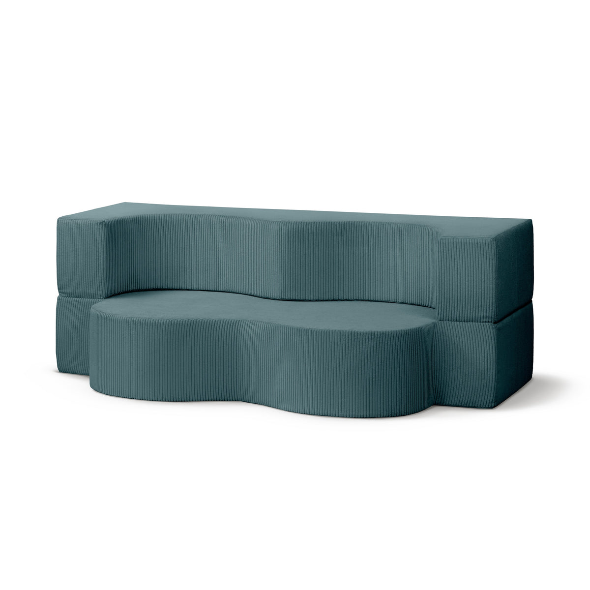 Sofa piankowa wolnostojąca 200 cm z funkcją spania w stylu japandi | Kamelia Głęboki Grafit (POSO 125)