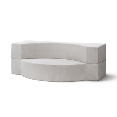 Lunaria Modular Foam Sofa Bed 200 cm, Japandi Style – Linen Cream (POSO 100)