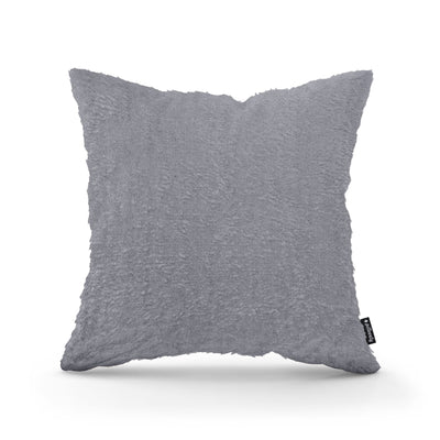Plush Decorative Cushion 45x45 cm, Glamour Style – 100% PES Plush, Soft Texture – Steel Ash (SORRISO 04)