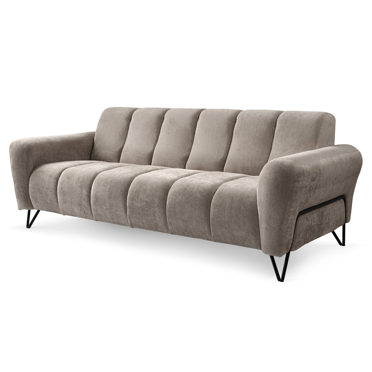Nellia 3 Seater Sofa for Living Room, Soft Style, Storm Fabric – Warm Parchment (STORM 06)