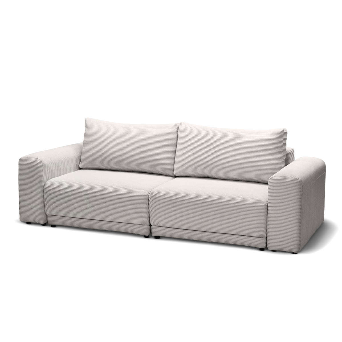 Sofa z funkcją spania 145 × 203 z pojemnikiem w stylu nowoczesnym | Zoria Lniany Krem (POSO 100)