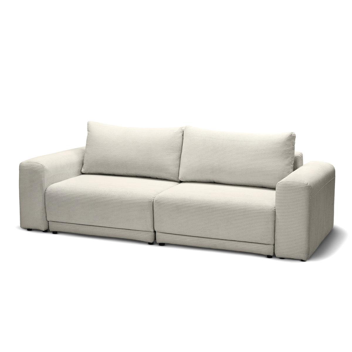 Sofa z funkcją spania 145 × 203 z pojemnikiem w stylu nowoczesnym | Zoria Kość Słoniowa (POSO 105)