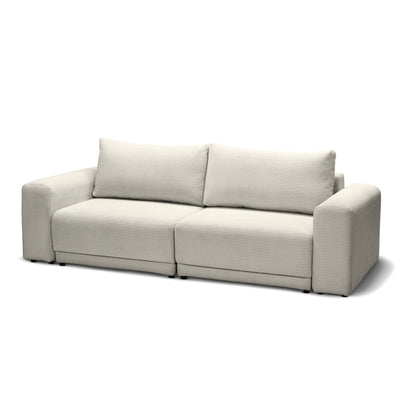 Sofa z funkcją spania 145 × 203 z pojemnikiem w stylu nowoczesnym | Zoria Kość Słoniowa (POSO 105)