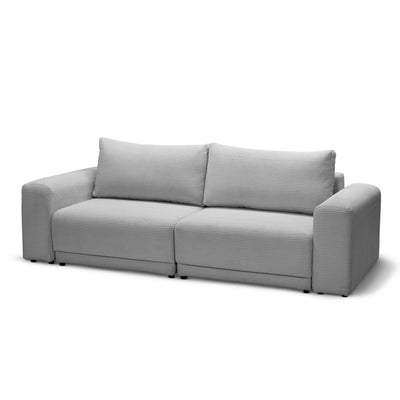 Sofa z funkcją spania 145 × 203 z pojemnikiem w stylu nowoczesnym | Zoria Popielata Biel (POSO 110)