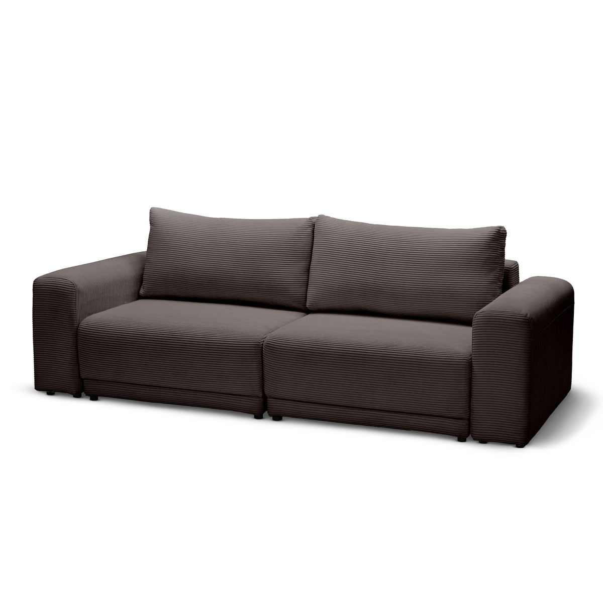 Sofa z funkcją spania 145 × 203 z pojemnikiem w stylu nowoczesnym | Zoria Brązowy Grafit (POSO 120)