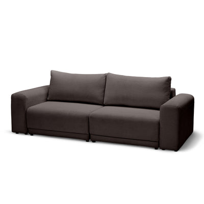 Sofa z funkcją spania 145 × 203 z pojemnikiem w stylu nowoczesnym | Zoria Brązowy Grafit (POSO 120)