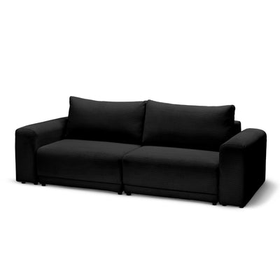 Sofa z funkcją spania 145 × 203 z pojemnikiem w stylu nowoczesnym | Zoria Węgiel (POSO 135)