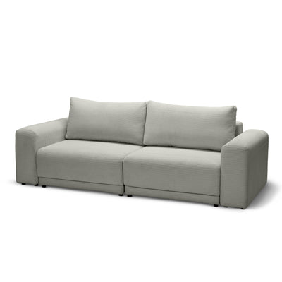 Sofa z funkcją spania 145 × 203 z pojemnikiem w stylu nowoczesnym | Zoria Szary Len (POSO 140)