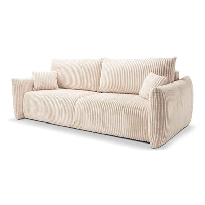 Alloro 3 Seater Sofa Bed 145x200 with Storage, Modern Style – Cream Fluff (TILIA 03)