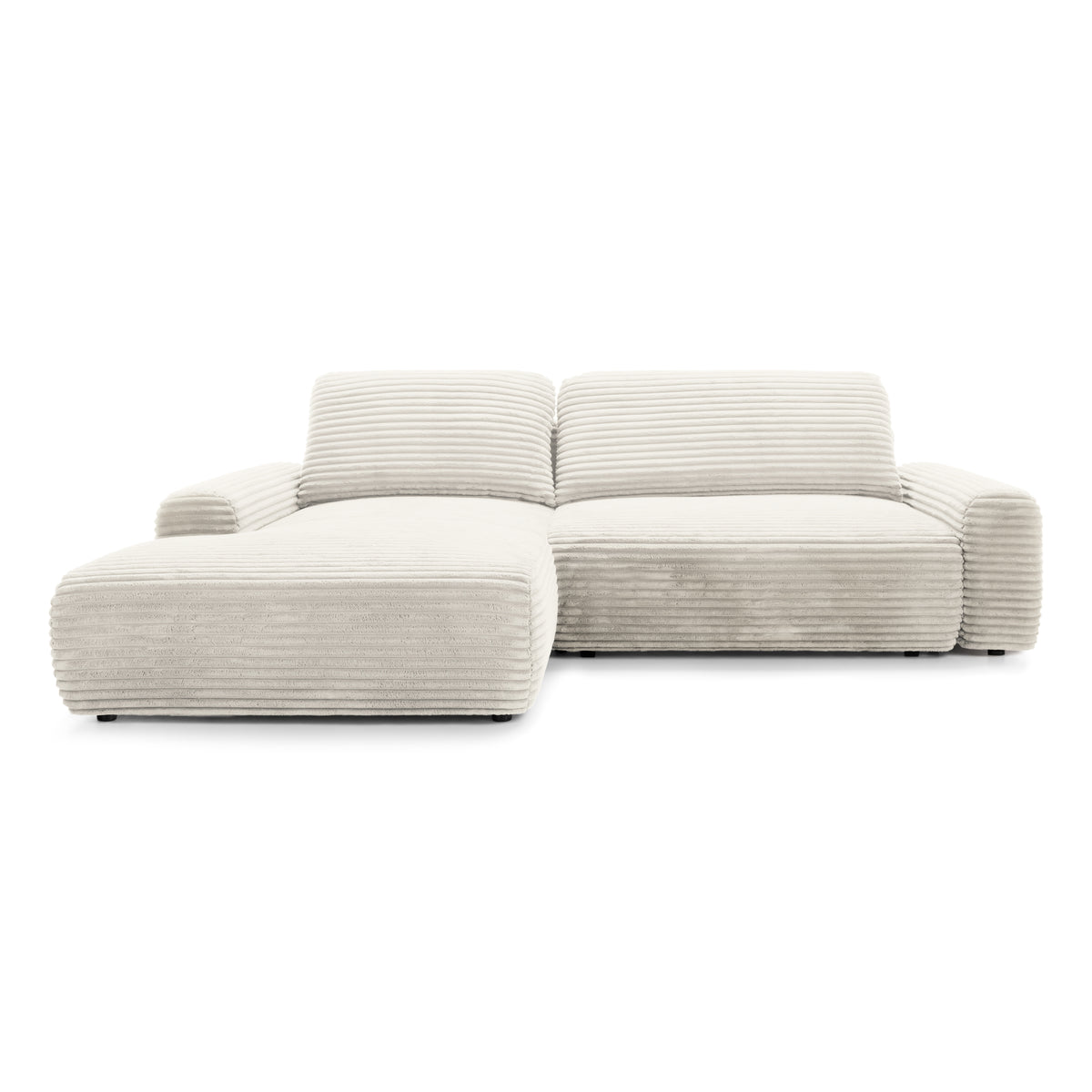 Dori Corner Sofa Bed with Storage 125x200, Modern Style – Left-sided, Powder Pearl (TILIA 01)