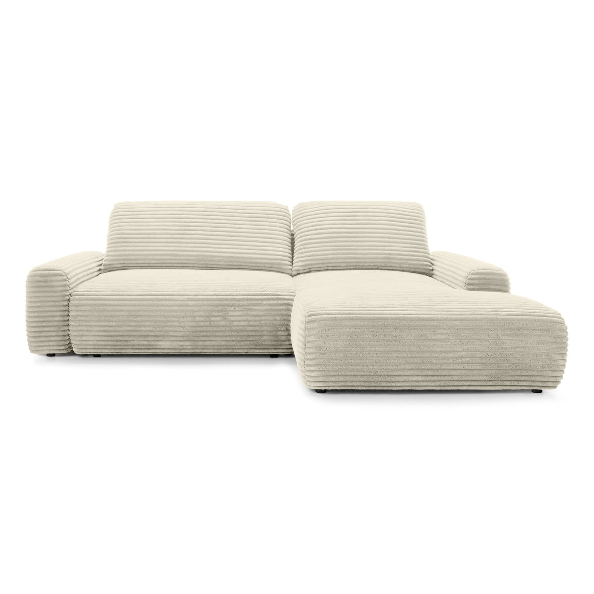 Dori Corner Sofa Bed with Storage 125x200, Modern Style – Right-sided, Cream Fluff (TILIA 03)