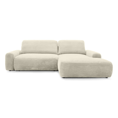Dori Corner Sofa Bed with Storage 125x200, Modern Style – Right-sided, Cream Fluff (TILIA 03)
