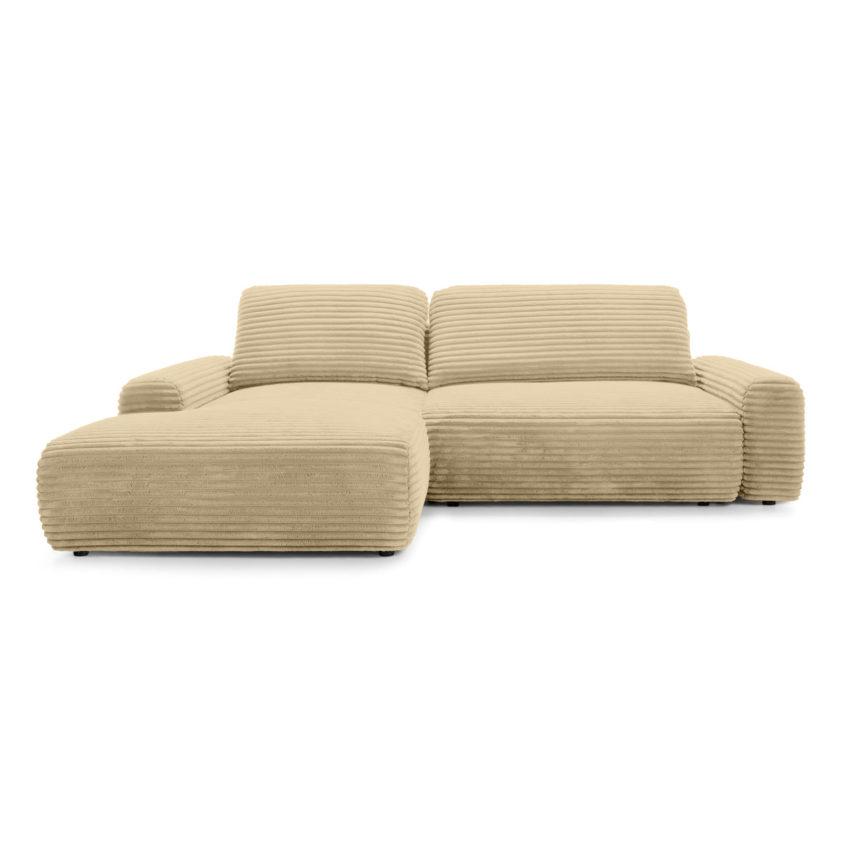 Dori Corner Sofa Bed with Storage 125x200, Modern Style – Left-sided, Golden Linen (TILIA 08)