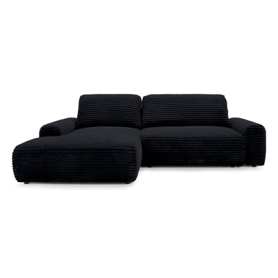 Dori Corner Sofa Bed with Storage 125x200, Modern Style – Left-sided, Charcoal Velvet (TILIA 100)