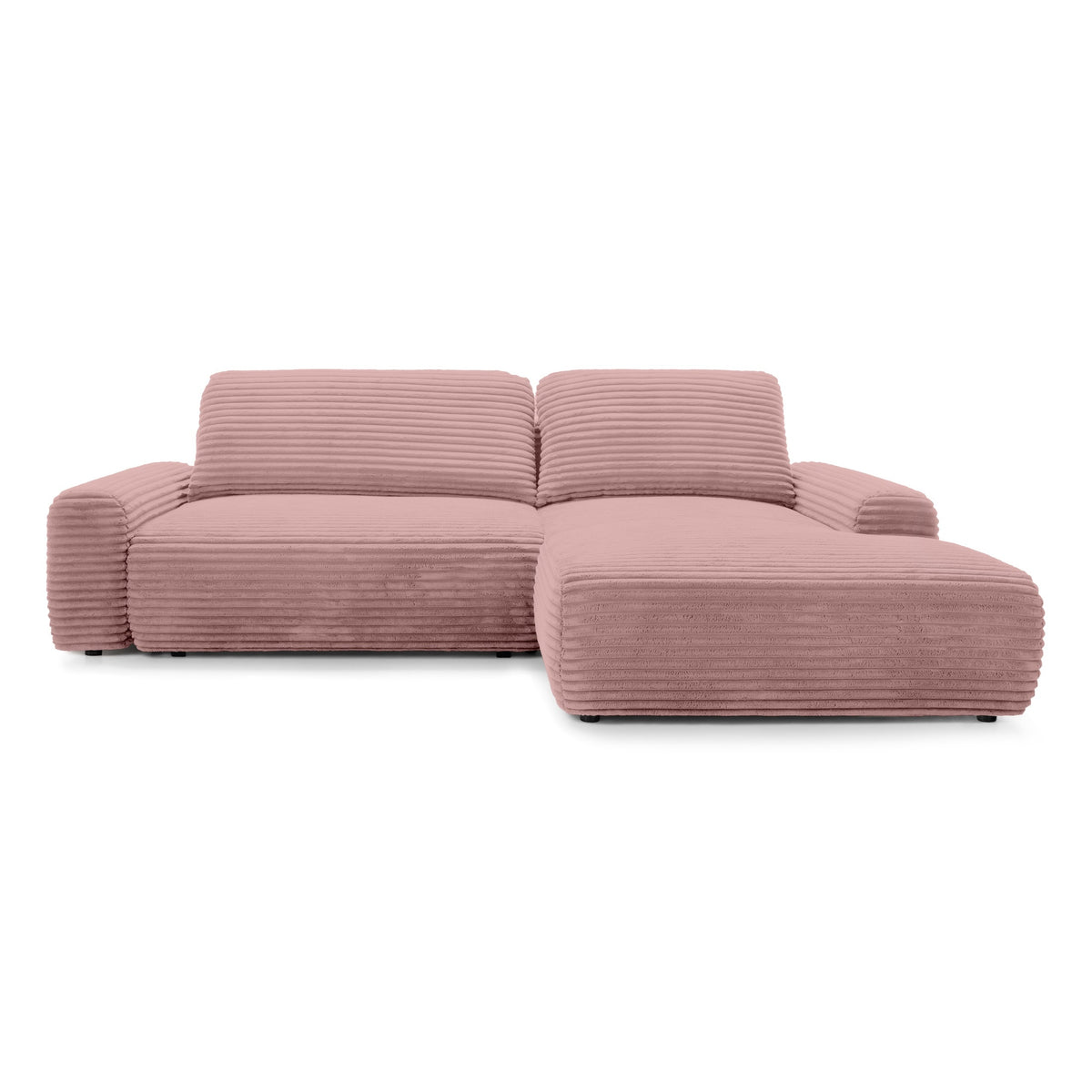 Dori Corner Sofa Bed with Storage 125x200, Modern Style – Right-sided, Porcelain Pink (TILIA 62)