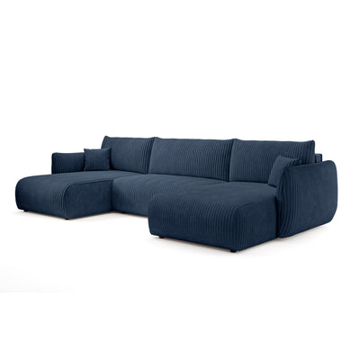 Narożnik U z funkcją spania o powierzchni 145x302 w stylu vintage | ALLORO Atramentowa Głębia (TILIA 77)