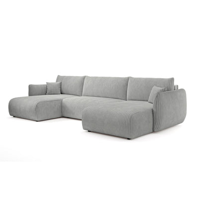 Narożnik U z funkcją spania o powierzchni 145x302 w stylu vintage | ALLORO Deszczowy Poranek (TILIA 86)