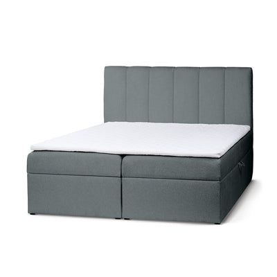 Stavy Continental Divan Bed with Topper and Storage, Scandinavian Style – Blue-Gray Steel (TORO 120), 200