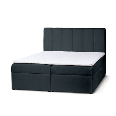 Stavy Continental Divan Bed with Topper and Storage, Scandinavian Style – Marine Graphite (TORO 125), 200