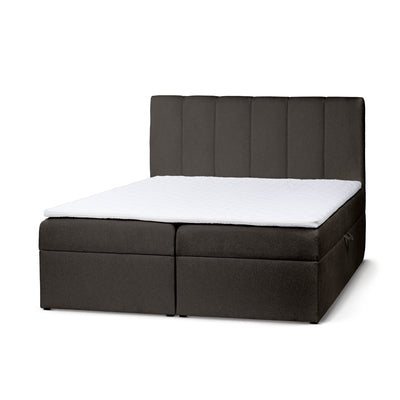 Stavy Continental Divan Bed with Topper and Storage, Scandinavian Style – Chocolate Graphite (TORO 45), 200