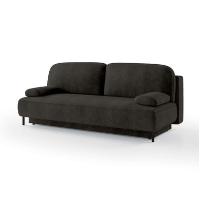 Tola 2 Seater Sofa Bed 140x200 with Storage, Modern Style – Dark Anthracite (PERFECT HARMONY 99)