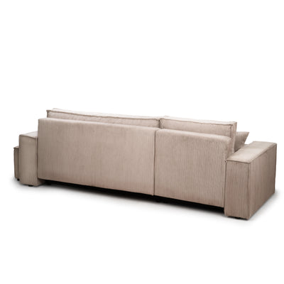 Klara Reversible Corner Sofa Bed with Storage and Pouffe, Modern Style – back view