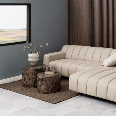 Cilindro Set of 2 Round Coffee Tables, Modern Style – in a room setting