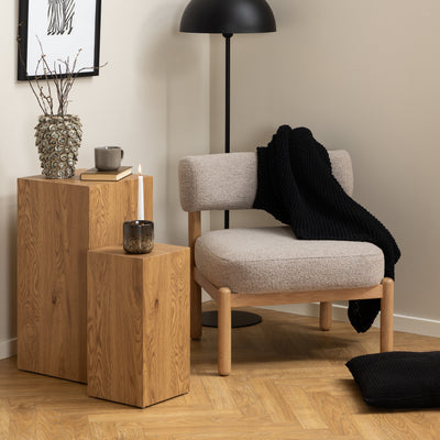 Fauteuil de détente Shepy avec revêtement bouclé dans un style moderne - dans un aménagement intérieur