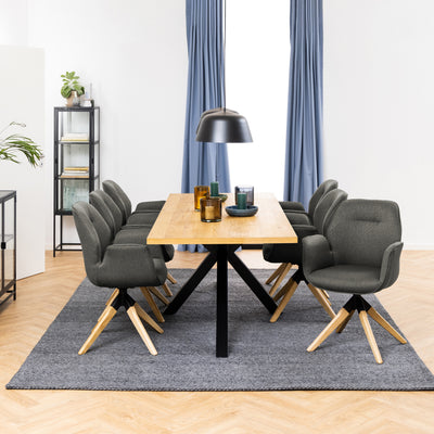 Stół Oryss Oak do jadalni 220x76 w stylu industrialnym – w aranżacji wnętrza