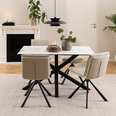Oryss Dining Table 135x80 cm, Modern Style – in a room setting